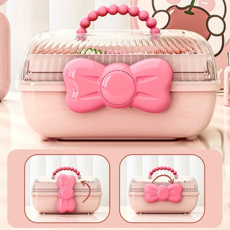 Multi-Layer Hairpin & Jewelry Organizer – Cute Storage Case for Girls’ Hair Accessories