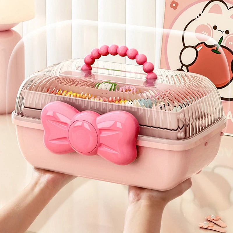 Multi-Layer Hairpin & Jewelry Organizer – Cute Storage Case for Girls’ Hair Accessories