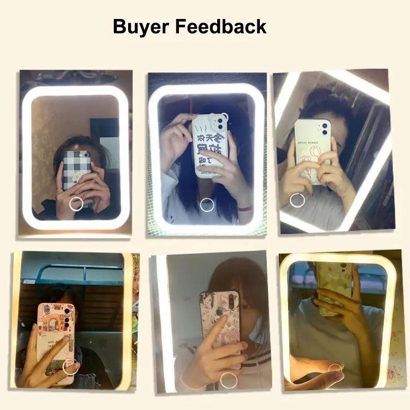 LED Vanity Mirror – USB, 3 Light Modes, Touch Control - VanityZone