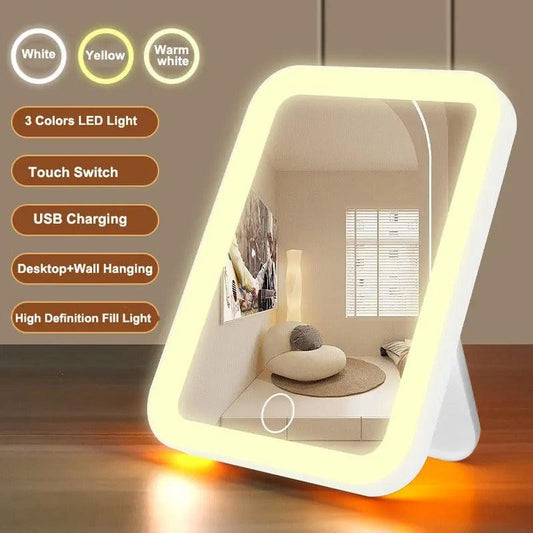 LED Vanity Mirror – USB, 3 Light Modes, Touch Control - VanityZone