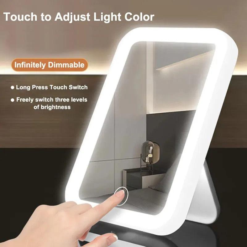 LED Vanity Mirror – USB, 3 Light Modes, Touch Control - VanityZone